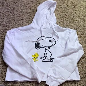 Crop hoodie/ small paint stain